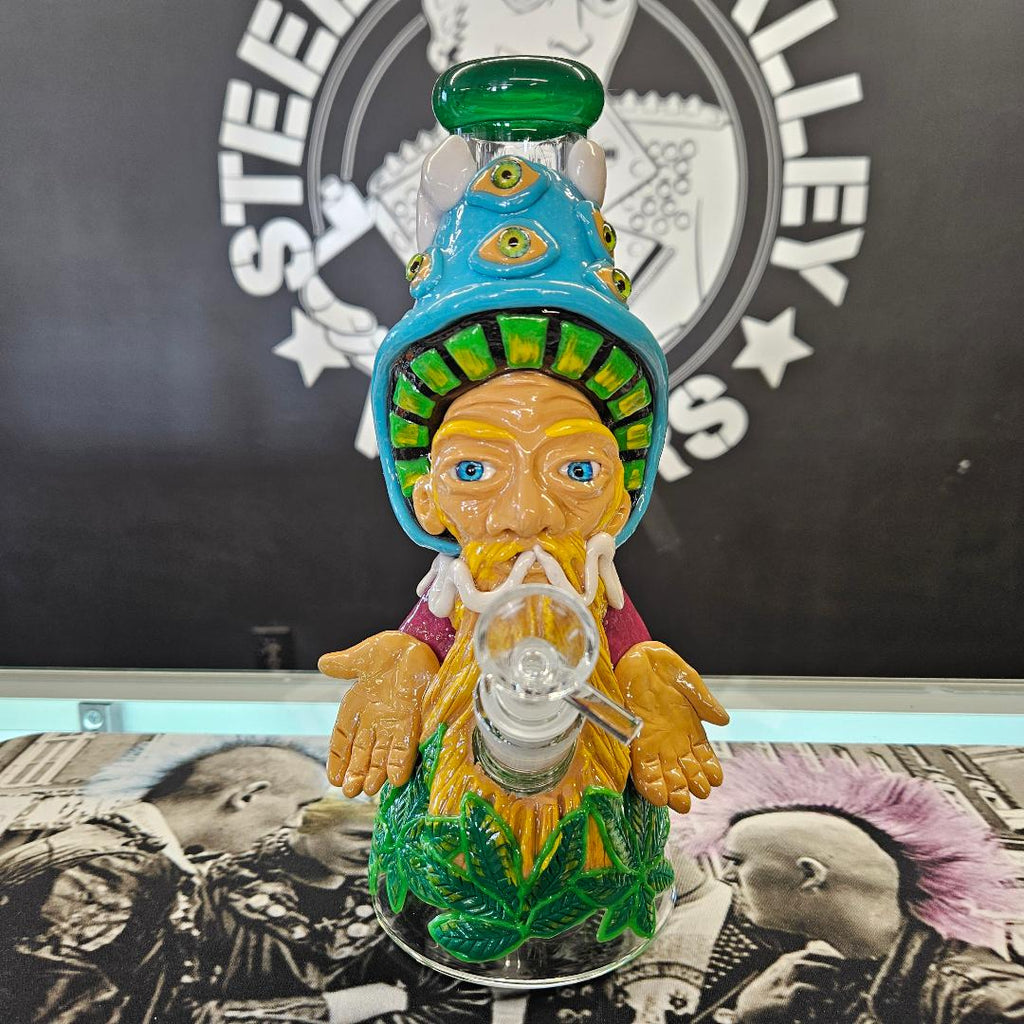 Pulsar Glow Beaker Water Pipe | Herbal Wisdom | 9.75" | 14mm F image 0