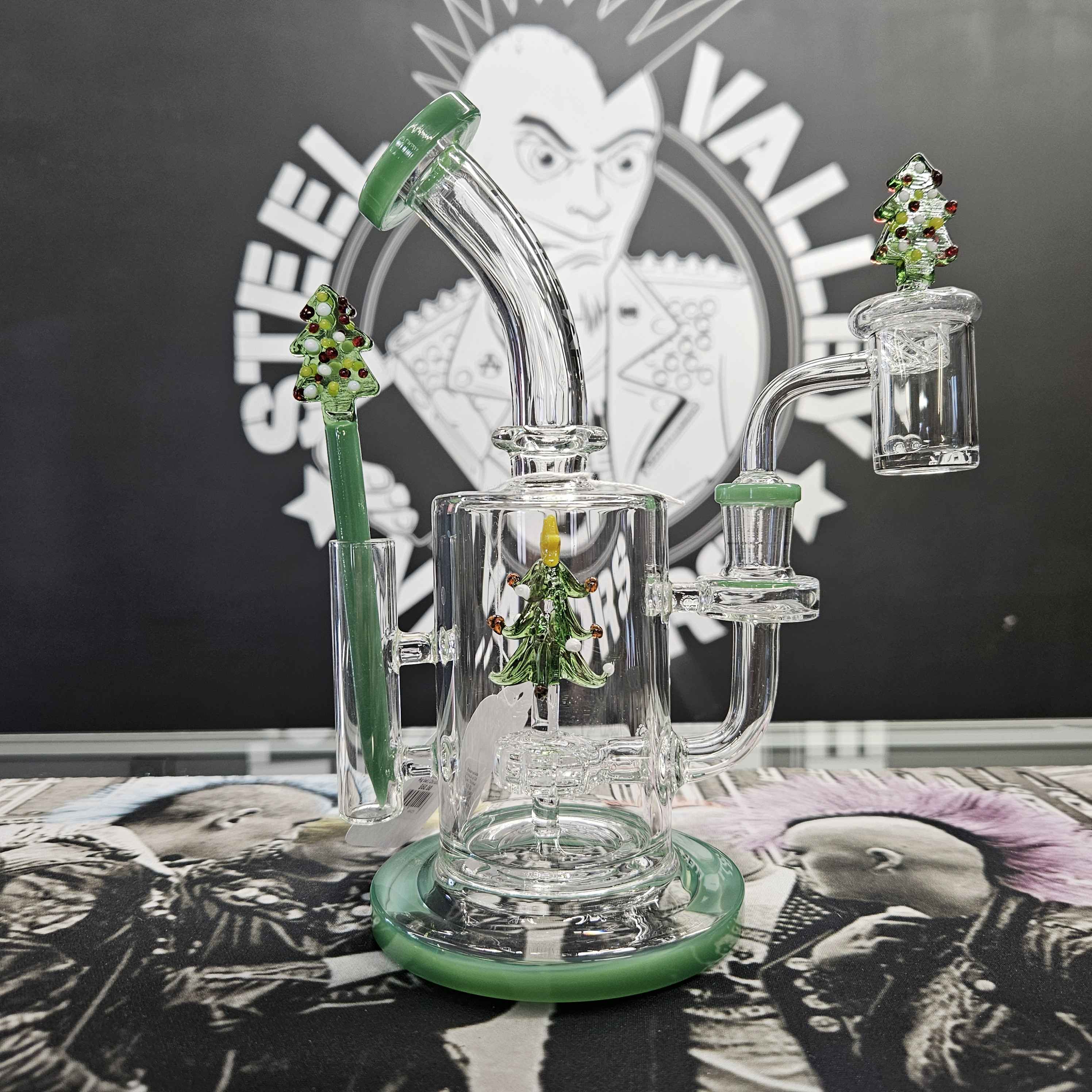 Pulsar Holidaze Series Glass Dab Rig Set | Christmas Trees | 8.25"
