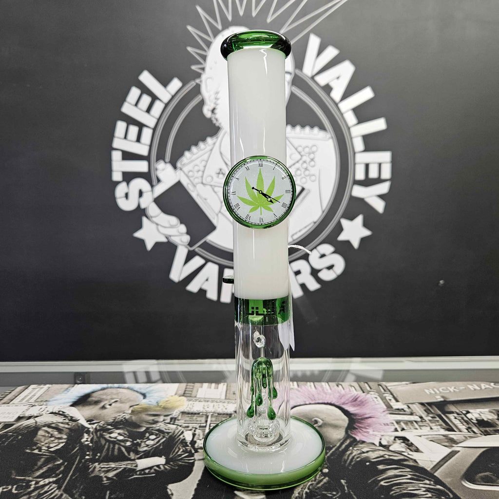 Pulsar 420 O'Clock Glow In The Dark Glass Water Pipe | 13"