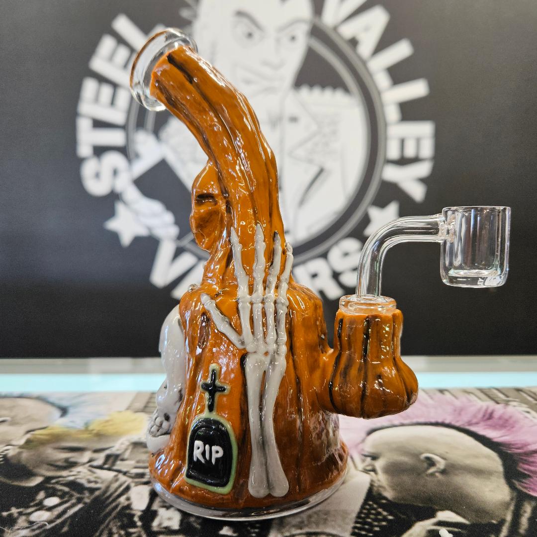 Haunted Gourd Glow 3D Painted Dab Rig | 7" | 14mm F image 0