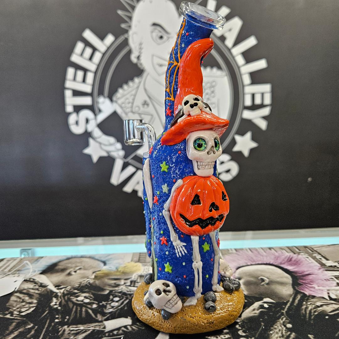 Frightening Fiesta Glow 3D Painted Dab Rig | 9.5" | 14mm F image 1