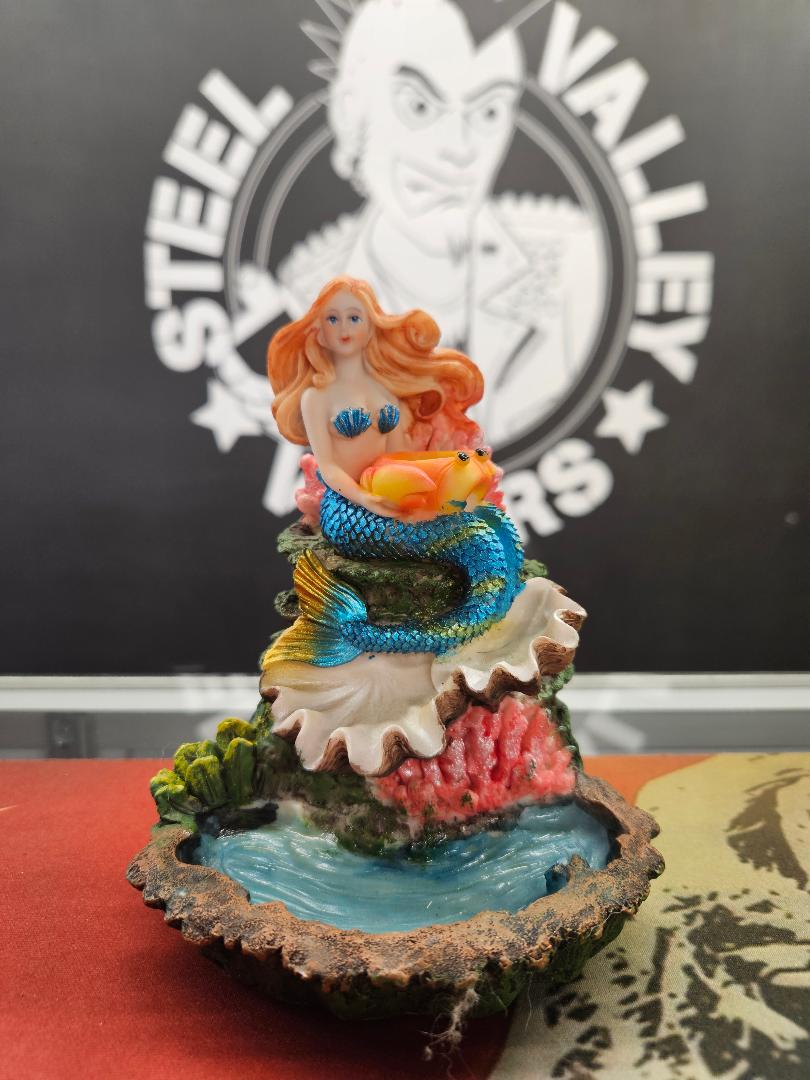 Relaxing Mermaid with Crab Backflow Cone Burner image 0