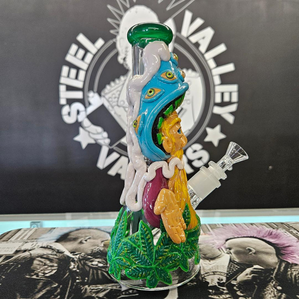 Pulsar Glow Beaker Water Pipe | Herbal Wisdom | 9.75" | 14mm F image 1