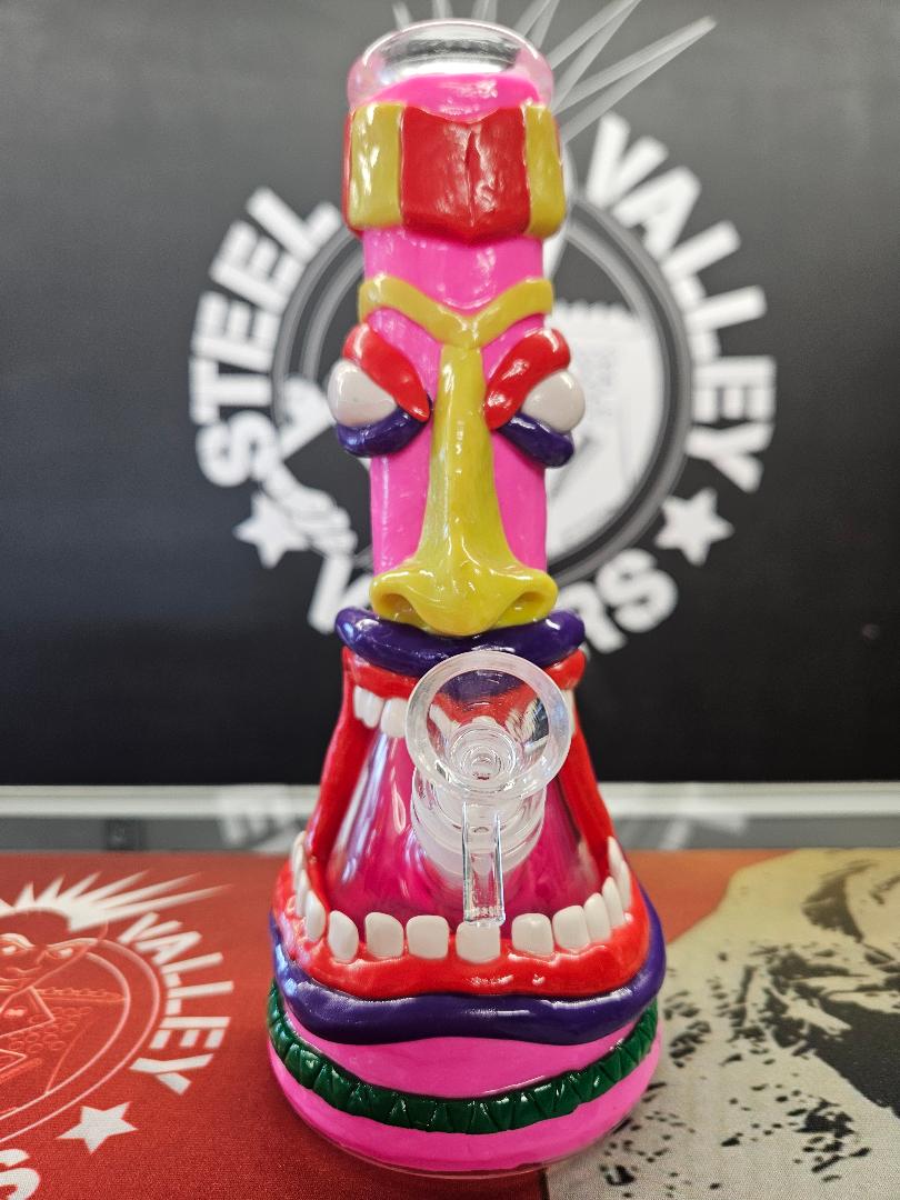 Screamin' Tiki 3D Painted Beaker Water Pipe image 0