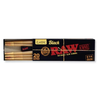 RAW Classic Black 1¼ Size Cones