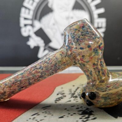 Rainbow Speckled Hammer Bubbler 6"
