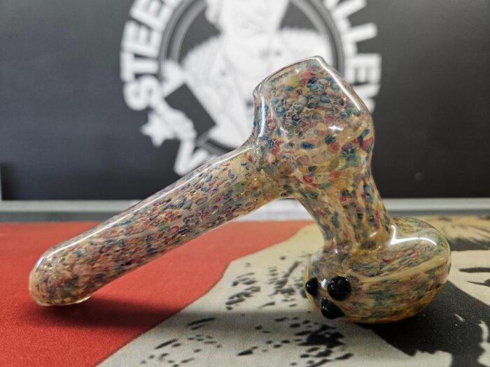 Rainbow Speckled Hammer Bubbler 6"