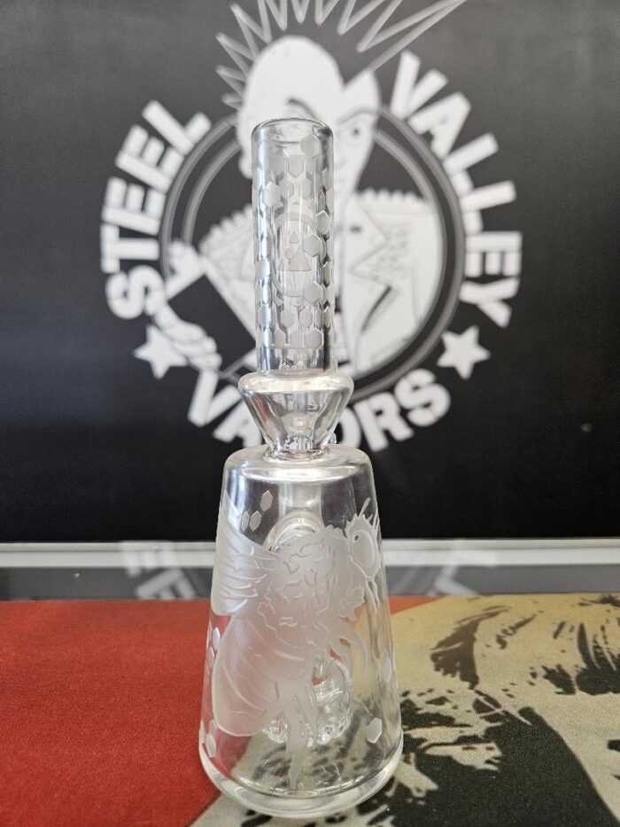 7" Bee Hex Etched Dab Rig - Banger Hanger - Image 2