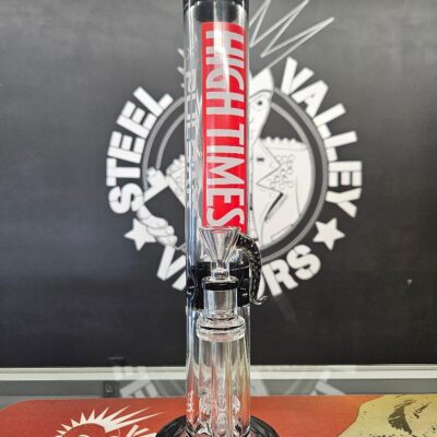 High Times x Pulsar Logo Straight Tube Recycler Water Pipe