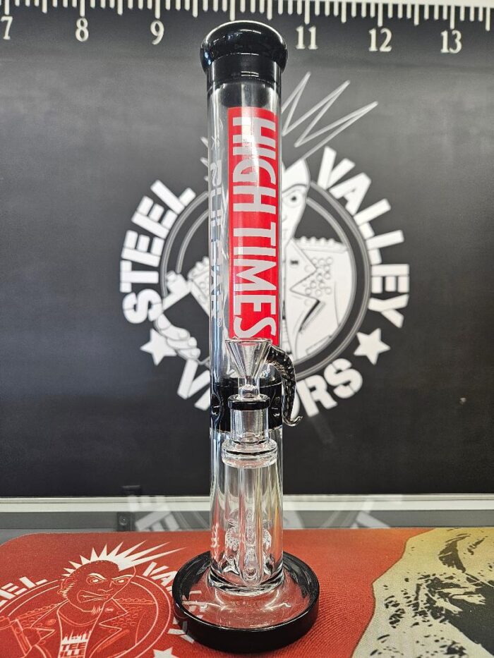 High Times x Pulsar Logo Straight Tube Recycler Water Pipe