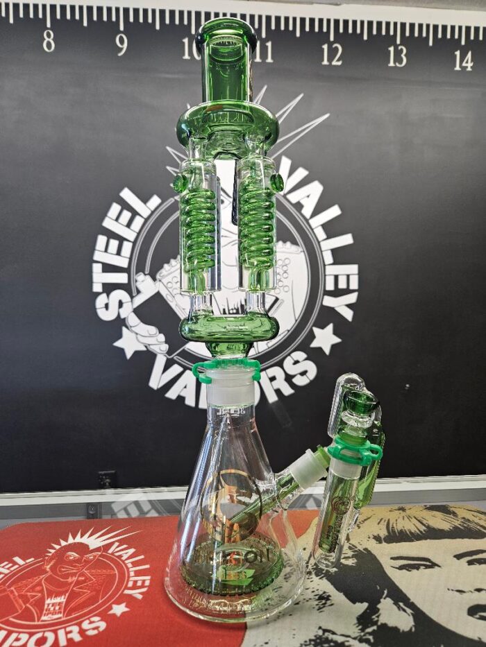 Dragon Glass Water Pipe Beaker Base With Ice Catcher + 4 Spiral Perc - Image 2