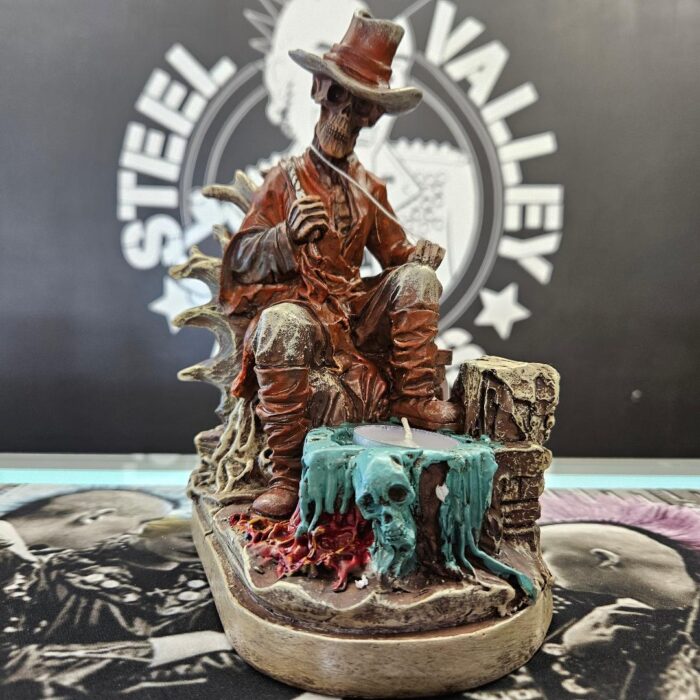 Fujima Skeleton Cowboy Incense or Tealight Holder