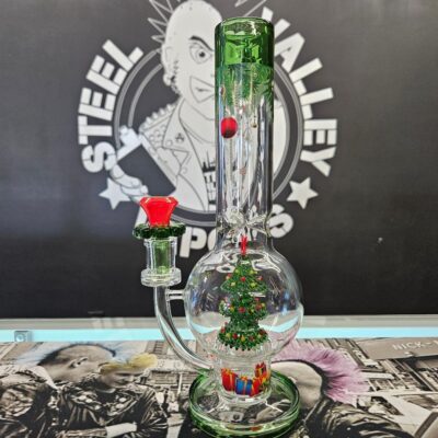 Christmas Cheer Glass Water Pipe | 11.75" | 14mm F