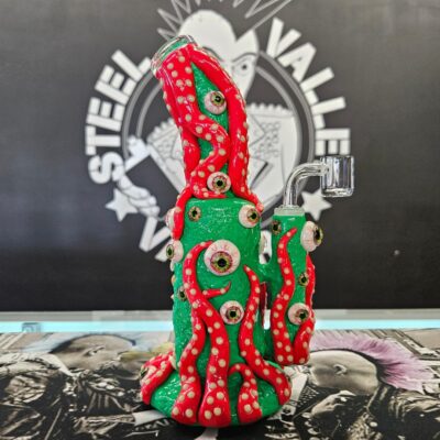 Octo Eyeballz Glow In The Dark Dab Rig | 9.5" | 14mm F