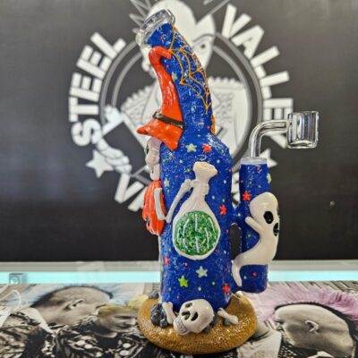 Frightening Fiesta Glow 3D Painted Dab Rig | 9.5" | 14mm F